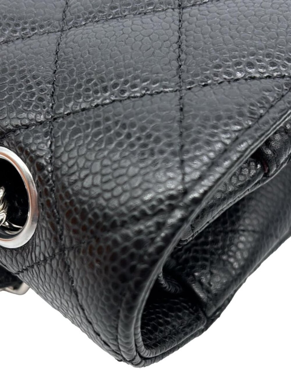 Chanel Classic Double Flap Medium Quilted Caviar Leather Shoulder Bag Black - Picture 6 of 14